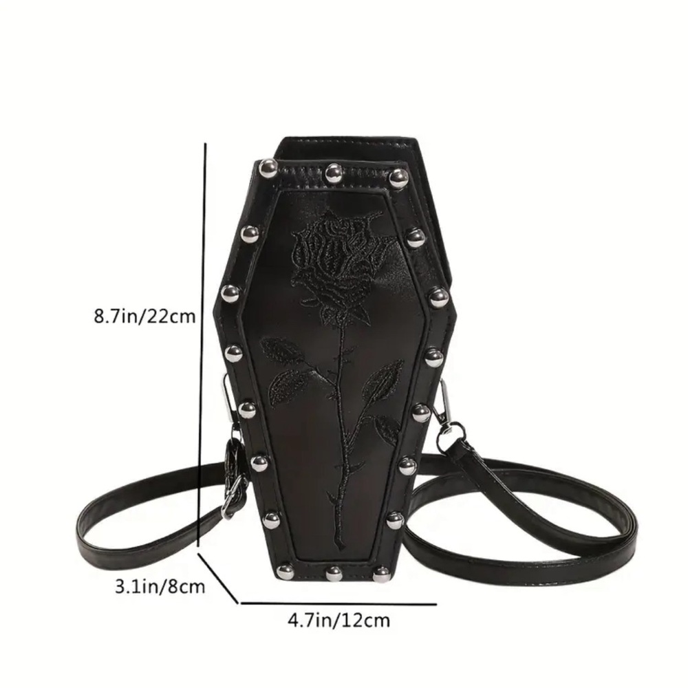 Gothic Rose Coffin Crossbody Mini Bag - Picture 8 of 8